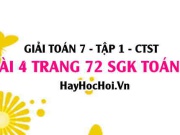 Giải bài 4 trang 72 Toán 7 Tập 1 SGK Chân trời sáng tạo